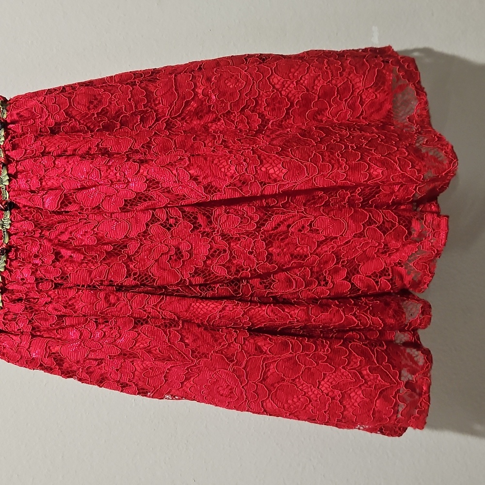 Laura Ashley Elegant Red Lace Kids Dress size 5 - Picture 5 of 13